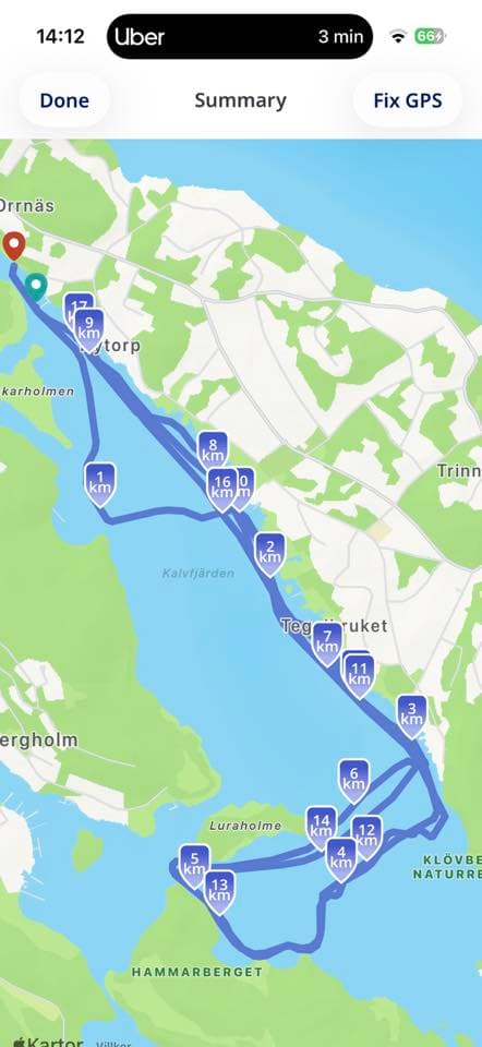 Israpport från Kalvfjärden